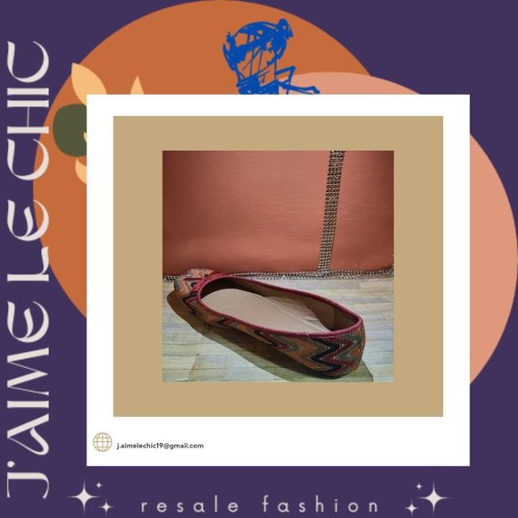 Zigi Soho Brown & Multi-Coloured Squared- Toed Flats - Picture 4 of 5